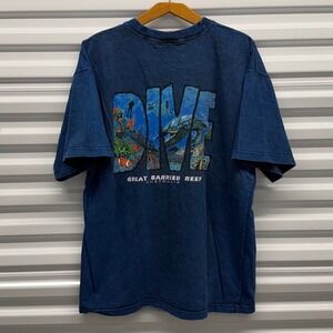 Vintage 90s Great Barrier Reef Australia Dive Team Ocean Blue Mens XL Shirt
